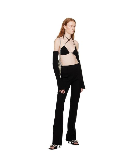 Mach & Mach Black Self-tie Top