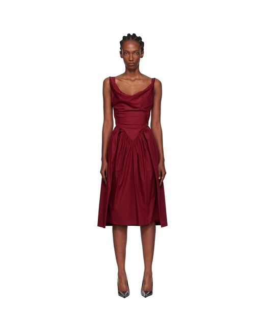 Vivienne Westwood Red Burgundy Sunday Midi Dress