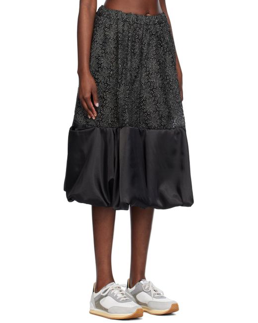 Comme des Garçons Comme Des Garçons Comme Des Garçons Black Floral Midi Skirt