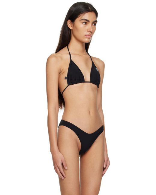 Ganni Black String Bikini Top