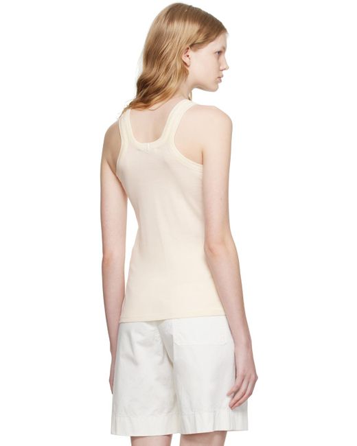 Lemaire Natural Off-white Rib Tank Top