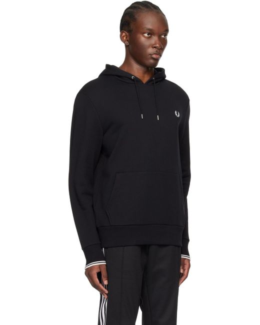 Fred Perry Black Tipped Hoodie for men