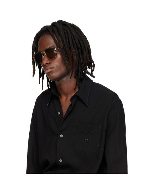 Gucci Brown Navigator Frame Sunglasses for men