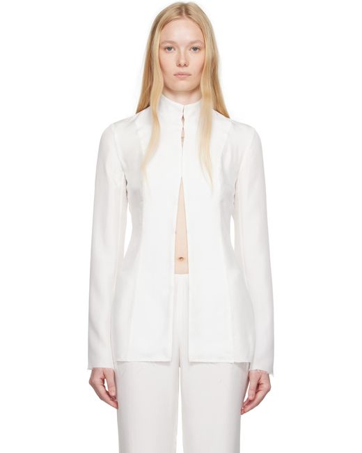 Colleen Allen White Silk Slip Blouse