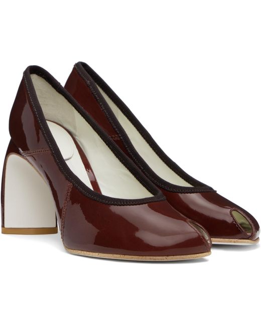 Tory Burch Brown Peep Toe Heels