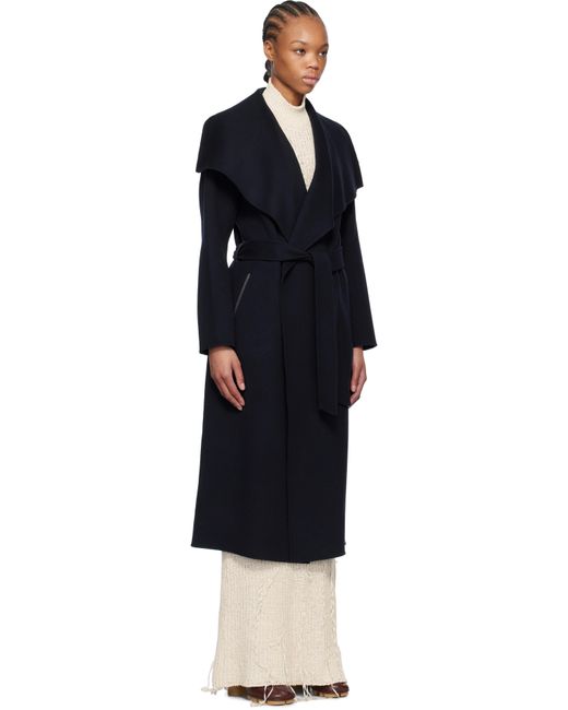 Manteau Mai-Cn Bleu Marine En Laine À Assemblage Cache-Cœur Mackage en coloris Black