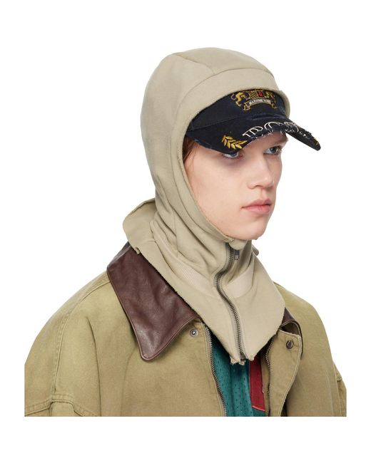 Martine Rose Green Cut Peak Hood for men