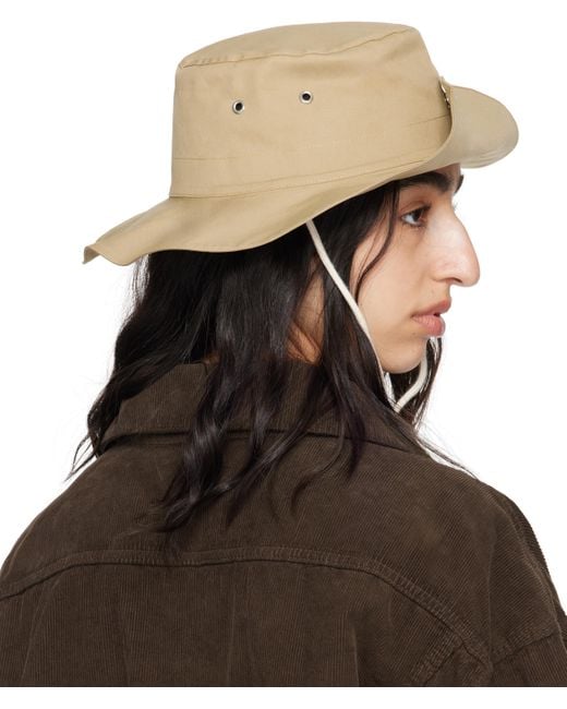 【関税込み】Jil Sander ベージュ Fishing ビーチハット Beige Fishing Beach Hat by Jil Sander on Sale