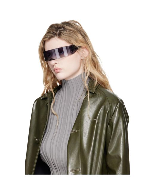 MM6 by Maison Margiela Black Ssense Exclusive Shield Sunglasses