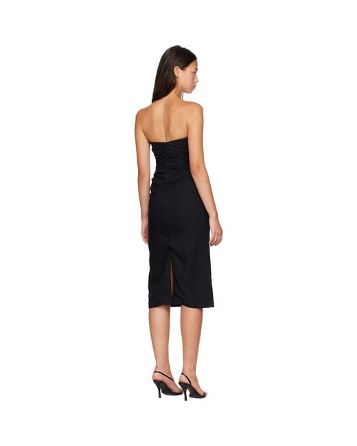 Anine Bing Black Tyla Midi Dress