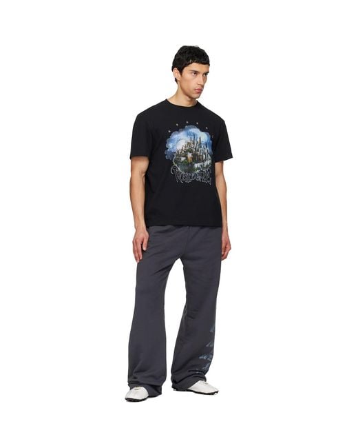we11done Black City Regular Fit T-Shirt for men