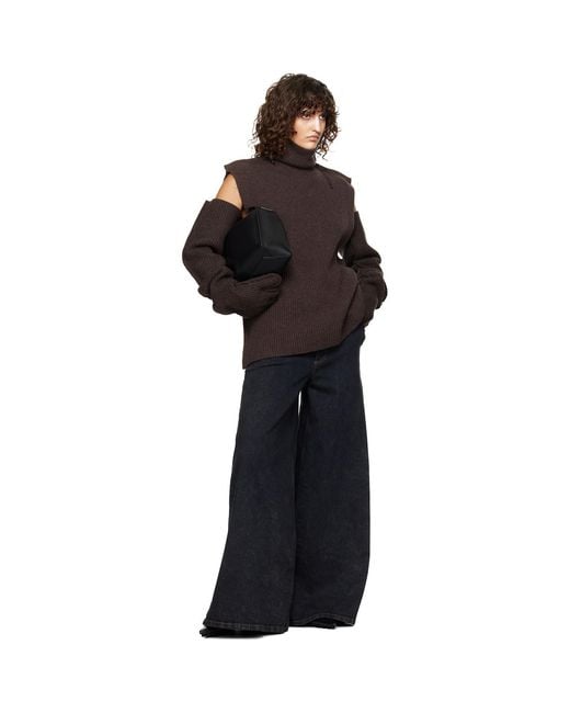 Marni Black Oversized Wool Gloves