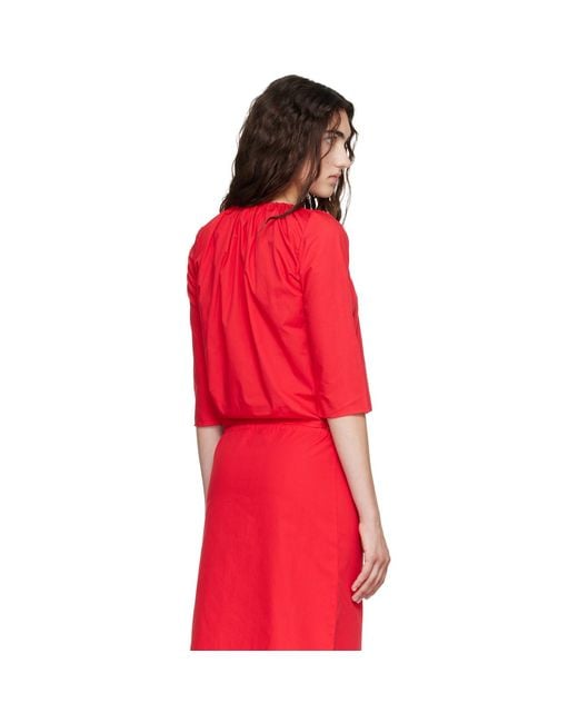 Brooke Callahan Red Scoop Top