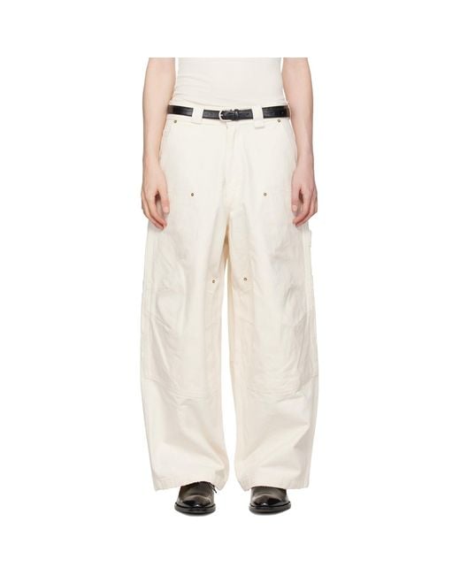 Willy Chavarria Natural Off- Stockton Double Knee Trousers for men