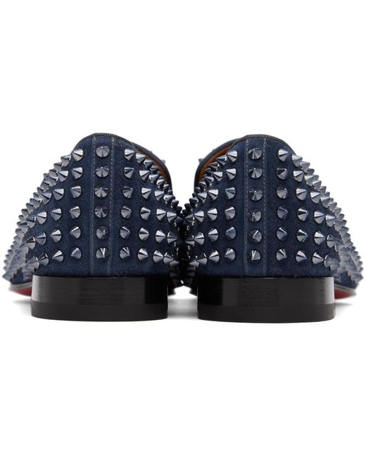 Christian Louboutin Blue Navy Dandelion Spikes Loafers for men