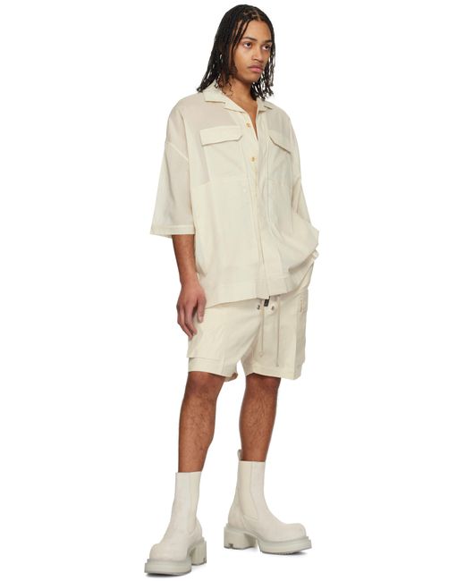 メンズ Rick Owens オフホワイト Hollywood Magnum Tommy シャツ Natural