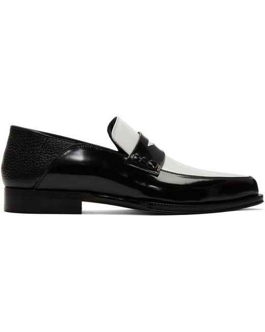 Loewe Black & White Pointy Loafers for men