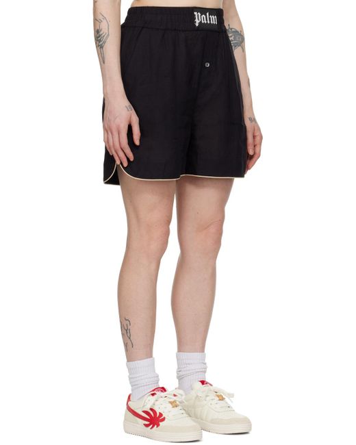 Palm Angels Black Vented Shorts