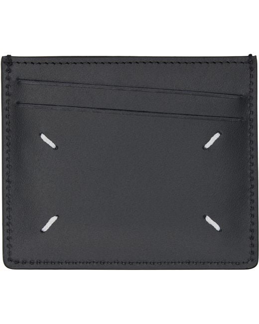 Maison Margiela Black Four Stitches Card Holder for men