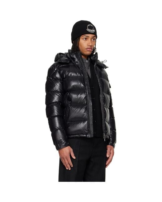 Moncler Black Maya Hooded Short Down Jacket for men
