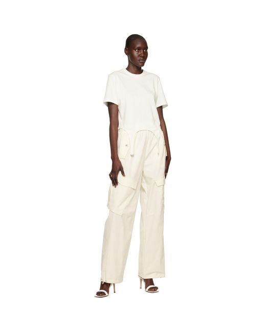 Dion Lee Natural Off-white Latch Trousers