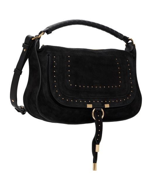 Chloé Black Marcie Suede Calfskin Bag