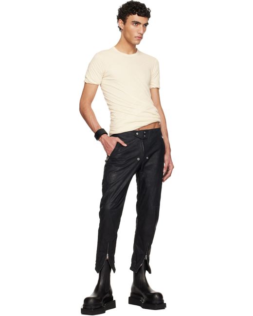 メンズ Rick Owens オフホワイト Hollywood Double 半袖Tシャツ