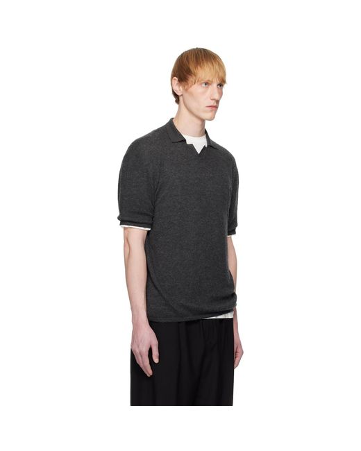 The Row Black Isao Polo for men