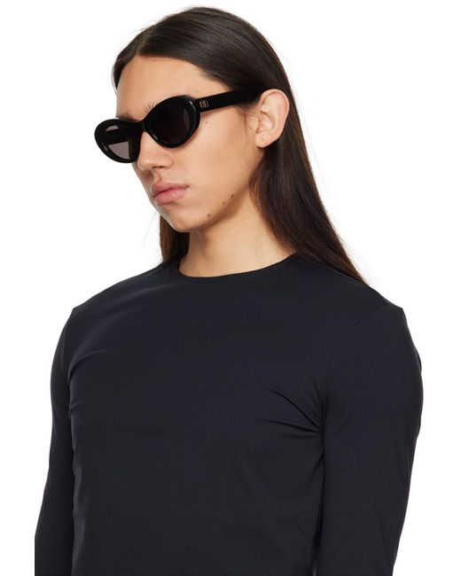Balenciaga Black Oval Sunglasses for men
