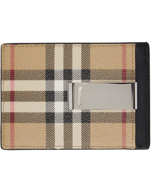 Burberry Check Card Holder with Money Clip