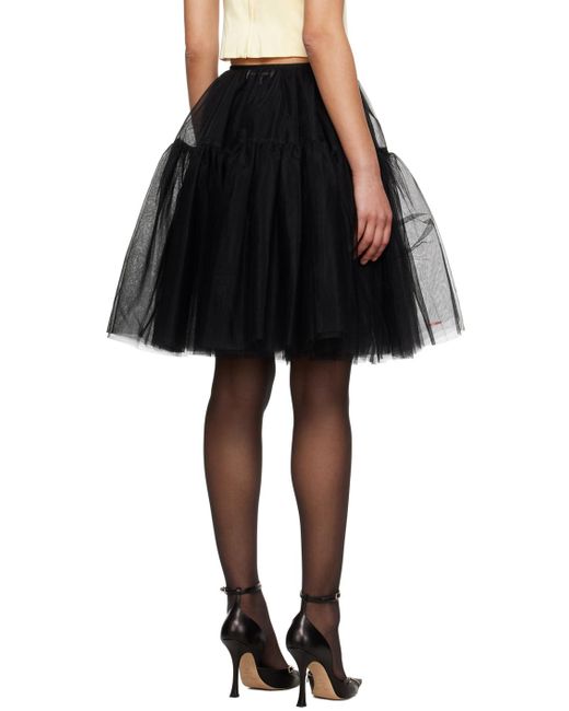 ShuShu/Tong Black Semi-sheer Midi Skirt