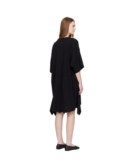 MM6 by Maison Margiela Black Cotton Jersey Midi Dress