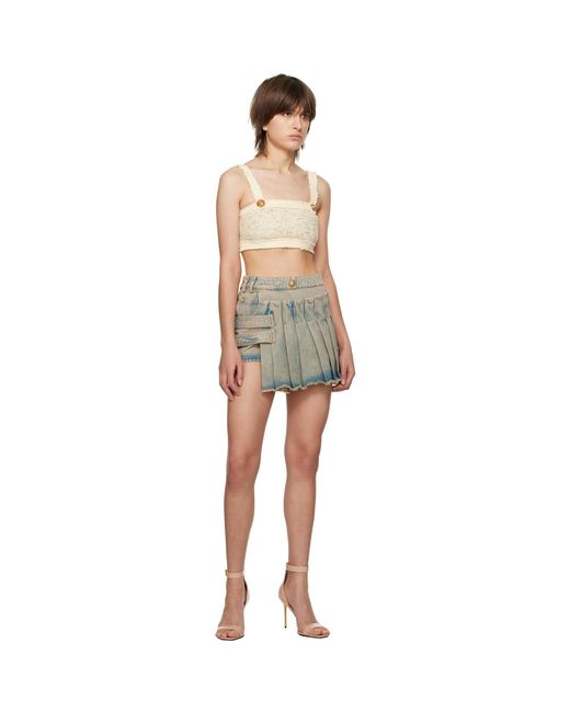 Balmain Black Cropped Tank Top