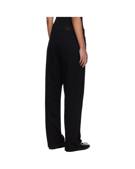 Fax Copy Express Black Stitch Straight Jeans