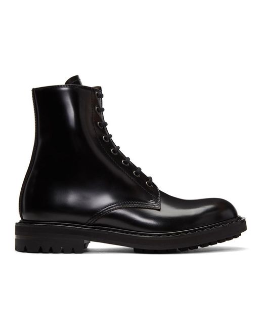 Alexander McQueen Black Combat Boots for men