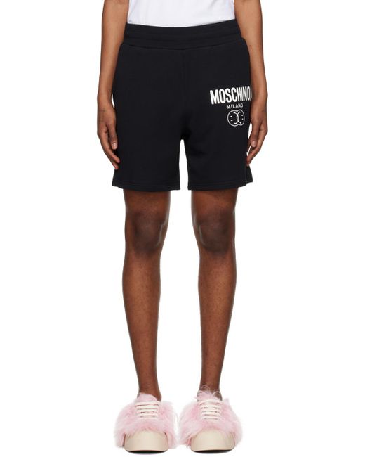 Moschino Blue Black Double Smiley Shorts for men