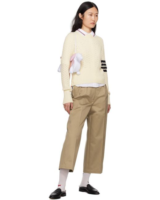 Thom Browne Natural Beige Relaxed Trousers