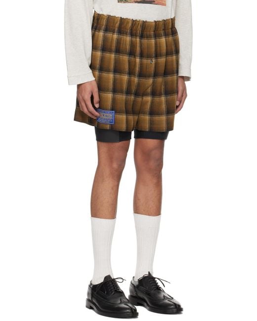 Maison Margiela Multicolor Brown Check Shorts for men