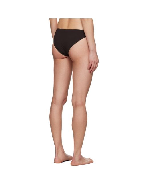 Jil Sander Black Embroidered Logo Bikini Bottom