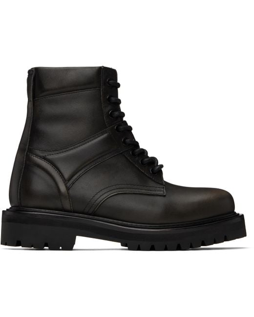 Juun.J Black Vibram Sole Military Boots for men