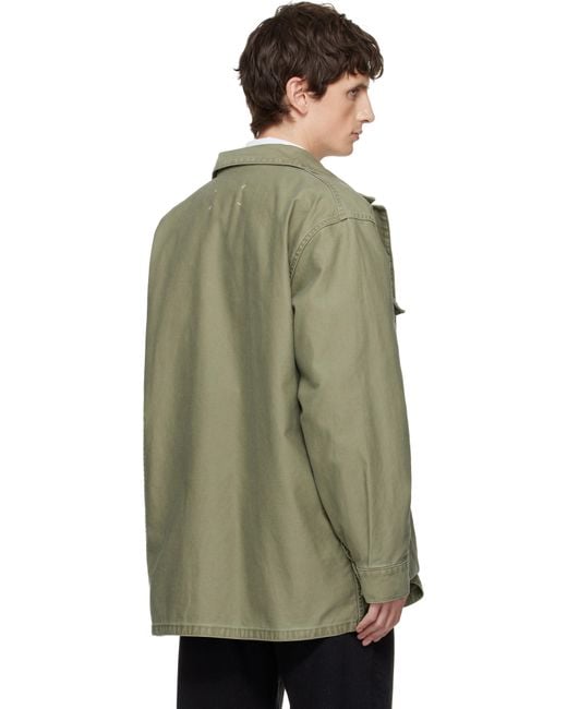 Maison Margiela Green Khaki Multi-Pocket Jacket for men