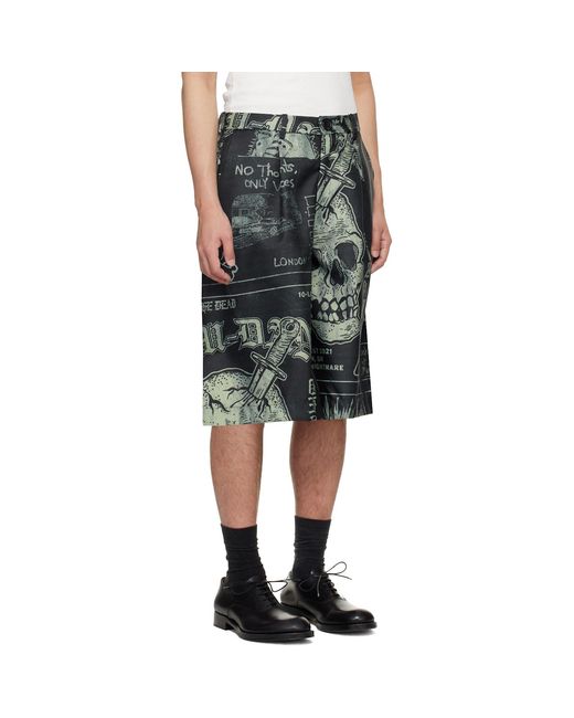 Lu'u Dan Black Wide Leg Shorts for men