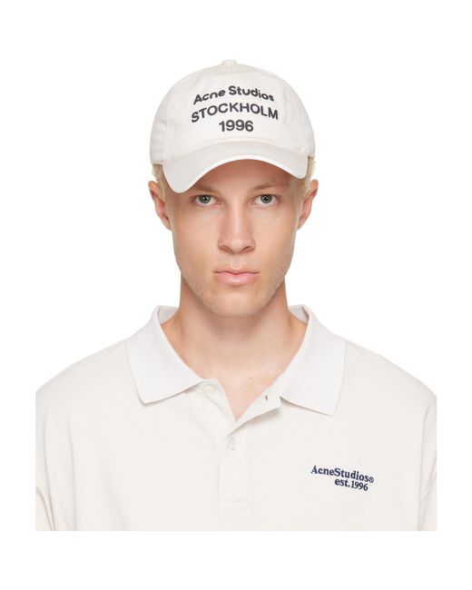 Acne White Off- '1996' Logo Baseball Cap for men