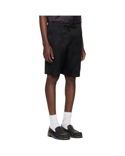Dries Van Noten Black Viscose Shorts for men