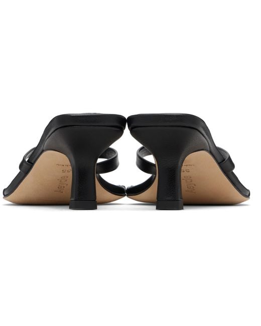 Aeyde Black Wilma Square-Toe Heeled Sandals