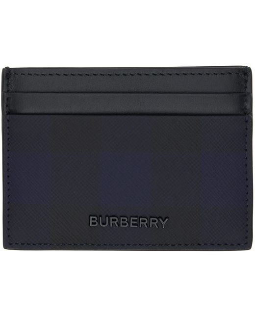 Burberry &ネイビー チェック カードケース Black