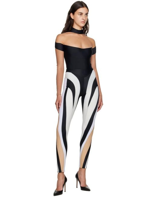 Mugler Black Paneled Bodysuit