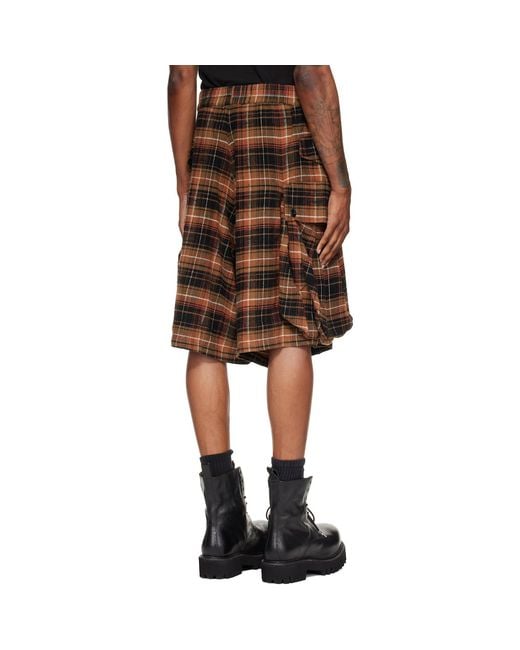 R13 Brown Jumbo Shorts for men