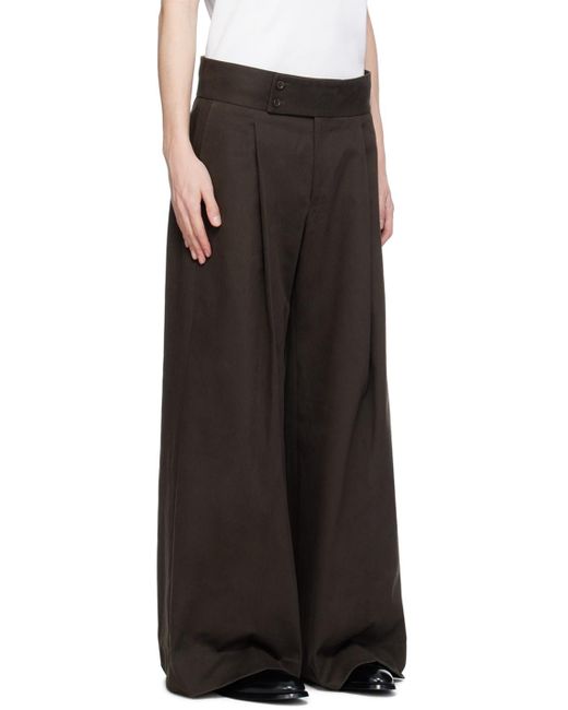 Dolce & Gabbana Black Dolce&gabbana Brown Pleated Trousers for men