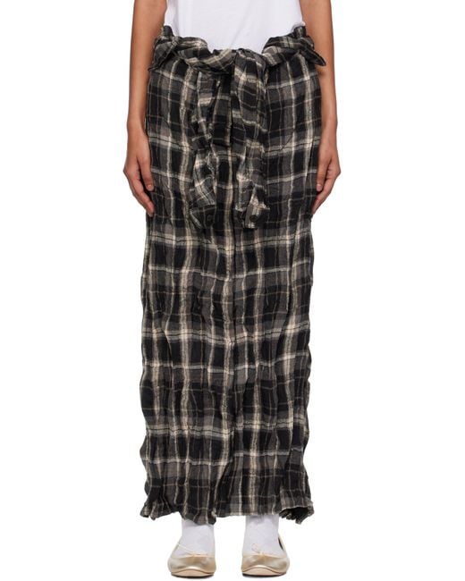 OPEN YY Black Crinkled Shirt Maxi Skirt